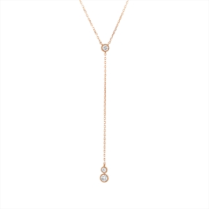 Collier 14 kt RG, mit ZÖ 40.6 cm + 45.7 cm