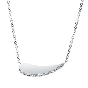 Collier 18 kt WG, mit ZÖ 43 cm + 40,6 cm