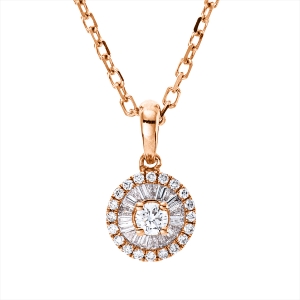 Collier 18 kt RG, mit ZÖ 43 cm + 40,6 cm