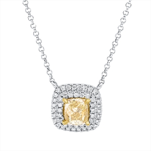 Collier 18 kt WG+GG, mit ZÖ 38 cm + 40,5cm