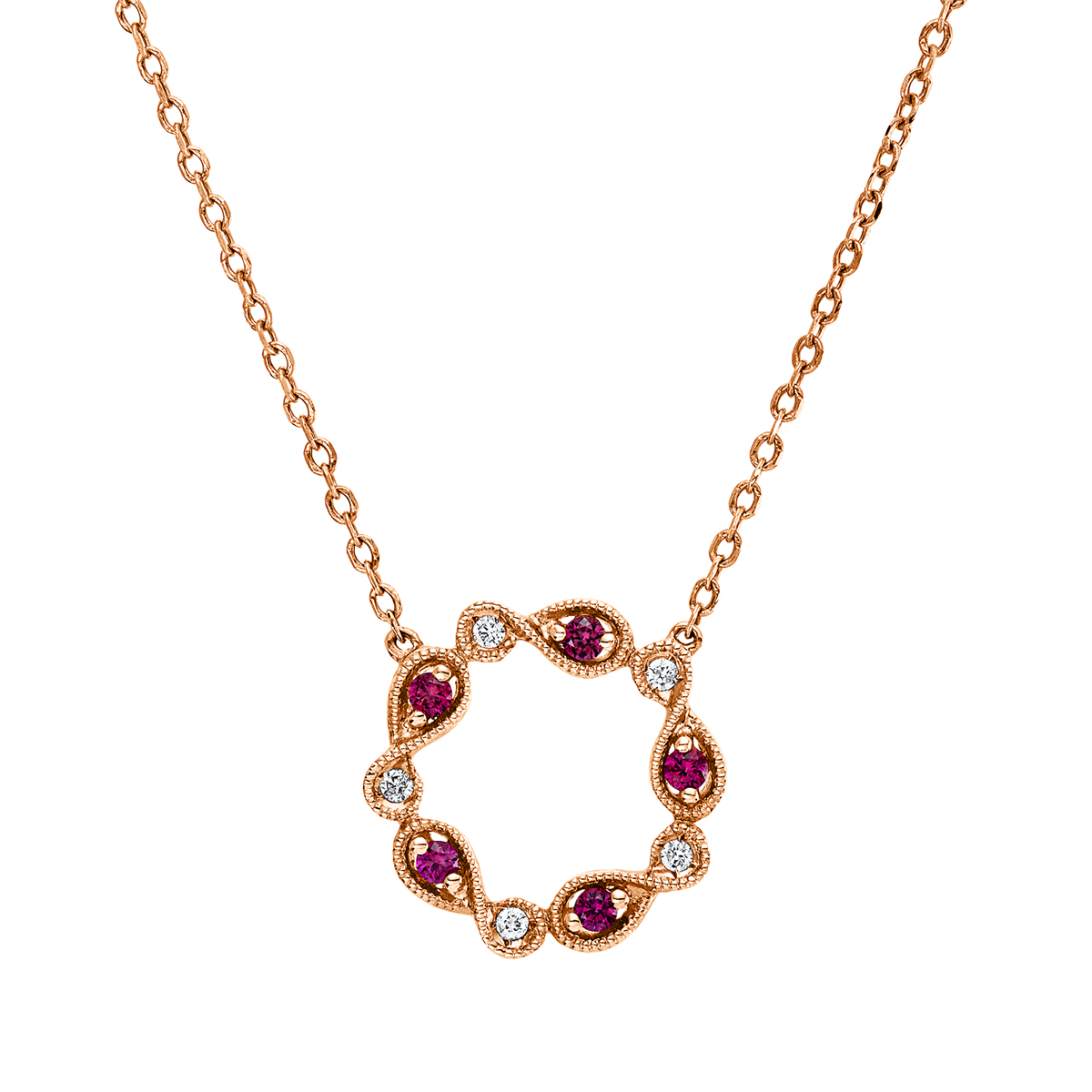 Collier 18 kt RG, mit ZÖ 42+ 43 + 44cm