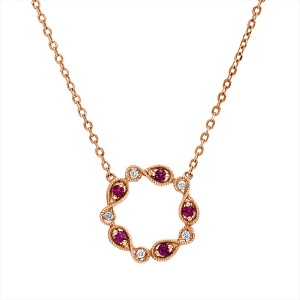 Collier 18 kt RG, mit ZÖ 42+ 43 + 44cm