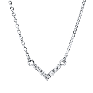 Collier 18 kt GG, Fassung rhodiniert