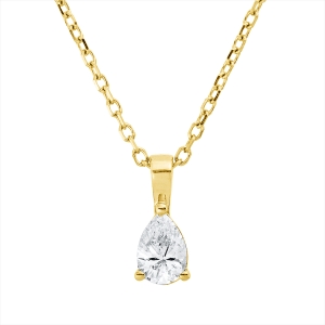 Solitaire Collier 3er-Krappe 18kt Gelbgold mit ZÖ 40 cm + 42 cm mit 0,20ct Diamanten