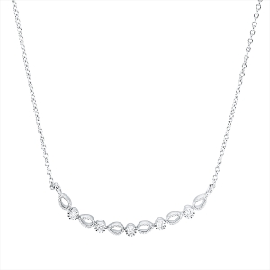 Collier 18 kt GG+WG, mit ZÖ 42,5 cm + 40,0 cm