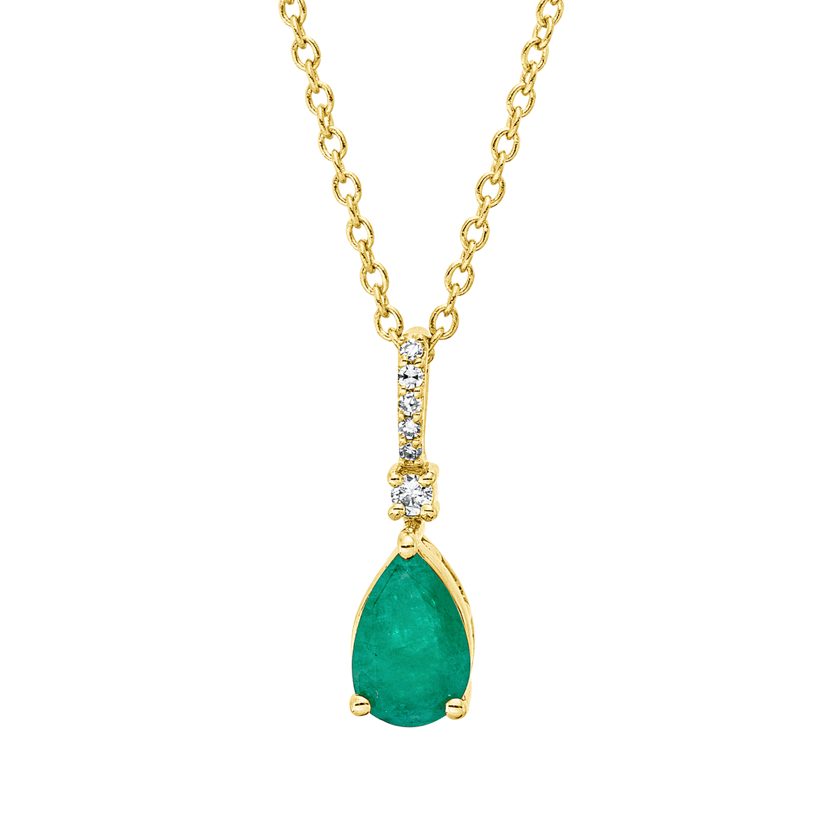 Collier 3er-Krappe 18 kt GG Tropfen, mit ZÖ 40 cm, 42,5cm