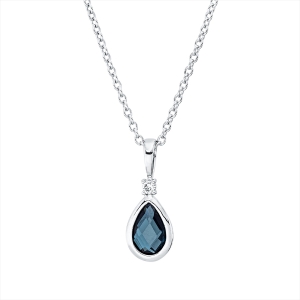 Collier 18 kt WG Tropfen, mit ZÖ 40 cm, 42,5m