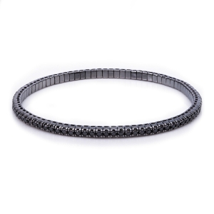Armband 4er-Krappe 18 kt WG, Flex-Band, variabel, schw. rho