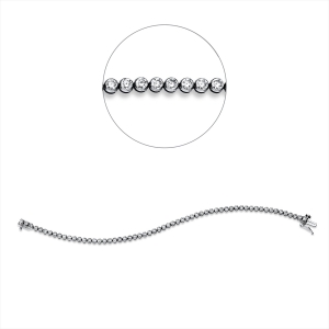 Tennisarmband  14kt Weißgold mit 5,00ct Diamanten