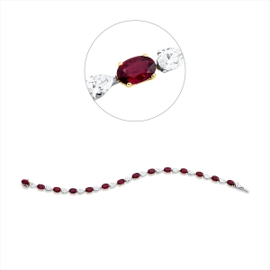Armband 18 kt WG+GG