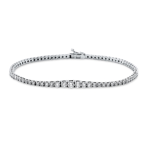 Tennisarmband 4er-Krappe 18kt Weißgold mit 1,14ct Diamanten