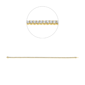 Tennisarmband 4er-Krappe 18kt Gelbgold / Weißgold with American Lock mit 2,50ct Diamanten
