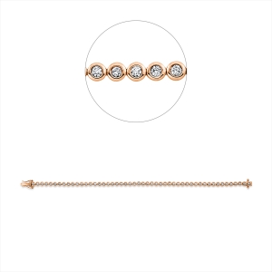 Tennisarmband Zarge 18kt Rotgold / Weißgold mit 1,50ct Diamanten