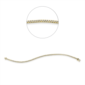 Tennisarmband 4er-Krappe 18kt Gelbgold / Weißgold mit 1,00ct Diamanten