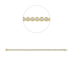 Tennisarmband Zarge 18kt Gelbgold / Weißgold with American Lock mit 2,00ct Diamanten