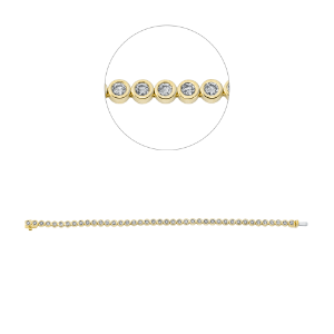 Tennisarmband Zarge 18kt Gelbgold / Weißgold With American Lock mit 3,08ct Diamanten