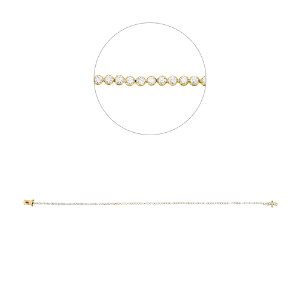 Tennisarmband 4er-Krappe 18kt Gelbgold / Weißgold mit 0,92ct Diamanten