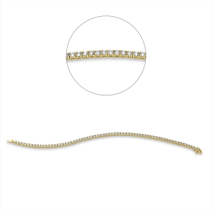 Tennisarmband 4er-Krappe 18kt Gelbgold mit 3,01ct Diamanten