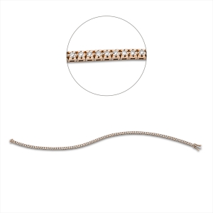 Tennisarmband 4er-Krappe 18kt Rotgold mit 0,90ct Diamanten