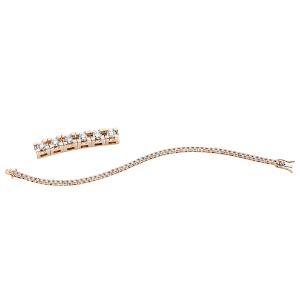 Tennisarmband  18kt Rotgold / Weißgold mit 2,05ct Diamanten