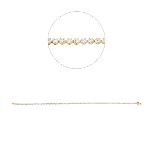 Tennisarmband 4er-Krappe 18kt Gelbgold / Weißgold mit 1,64ct Diamanten