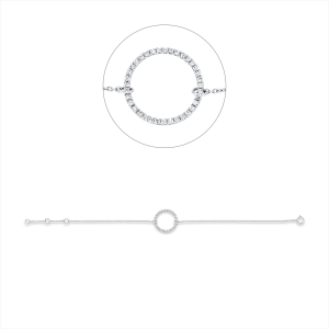 Armband 18 kt WG Kreis, mit ZÖ 15,5 cm + 16,5 cm