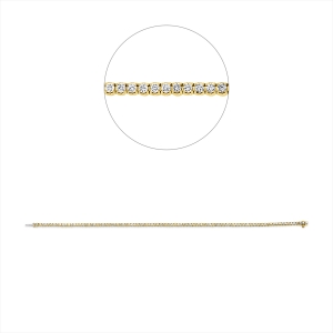 Tennisarmband 4er-Krappe 18kt Gelbgold / Weißgold with American Lock mit 1,52ct Diamanten
