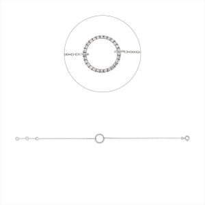 Armband 18 kt WG Kreis, mit ZÖ 16 cm + 17 cm