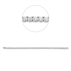 Tennisarmband 4er-Krappe 18kt Weißgold Premium Edition, 39 GIA's mit 11,72ct Diamanten