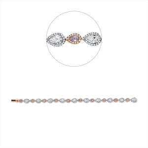 Armband 18 kt WG+RG, GIA 10PCS