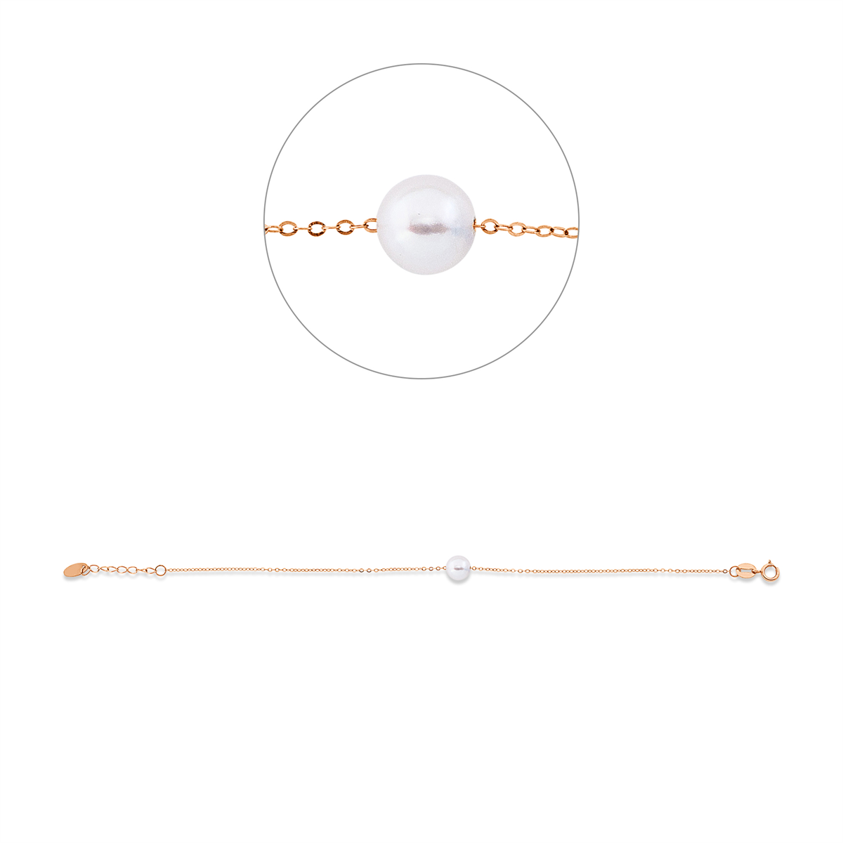 Armband  18kt Rotgold mit ZÖ 15 cm mit 0,00ct Diamanten