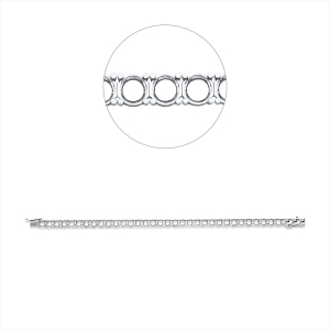 Tennisarmband 4er-Krappe 18kt Weißgold mit 0,00ct Diamanten