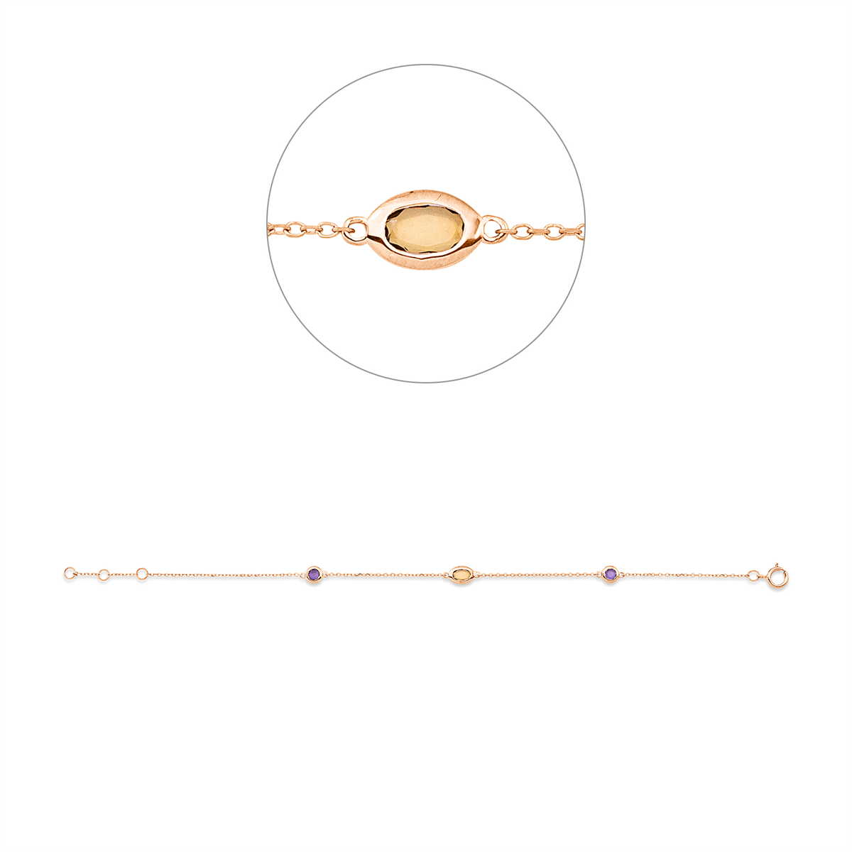 Armband 18 kt GG, mit ZÖ 16 cm+ 17 cm
