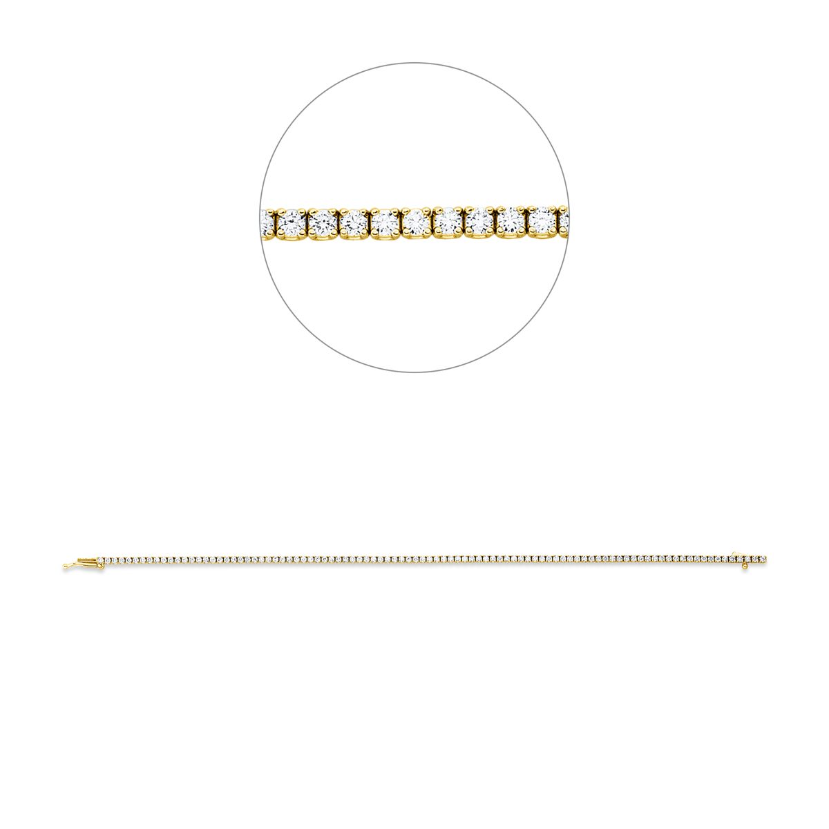 Tennisarmband 4er-Krappe 18kt Gelbgold Premium Edition mit 1,34ct Diamanten