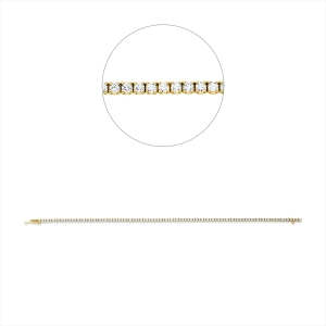 Tennisarmband 4er-Krappe 18kt Gelbgold Premium Edition mit 1,34ct Diamanten