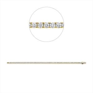 Tennisarmband 4er-Krappe 18kt Gelbgold Premium Edition mit 5,00ct Diamanten
