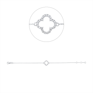 Armband 18 kt WG, mit ZÖ 16 cm + 17 cm