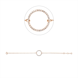 Armband 18 kt RG Kreis, mit ZÖ 15,5 cm + 16,5 cm