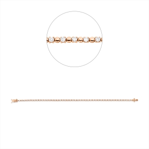 Tennisarmband  14kt Rotgold mit 1,08ct Diamanten