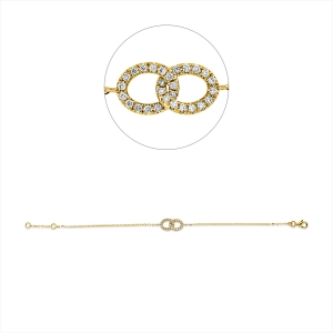 Armband 18 kt GG, mit ZÖ 15.5 cm