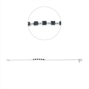 Armband 18 kt WG, Fassung schwarz rhodiniert