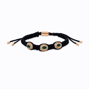 Armband 18 kt RG, schwarzes cord