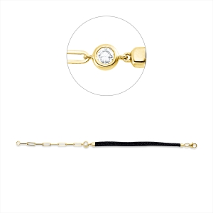Armband 18 kt GG, Black cord