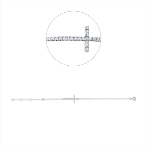 Armband 18 kt WG, mit ZÖ 14 cm + 15,3 cm