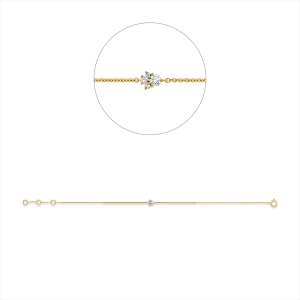 Armband 18 kt GG, mit ZÖ 15,5 cm + 16,5 cm