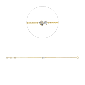 Armband 18 kt GG, mit ZÖ 15,5 cm + 16,5 cm