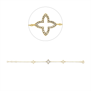 Armband 18 kt GG, mit ZÖ 16 cm + 17 cm
