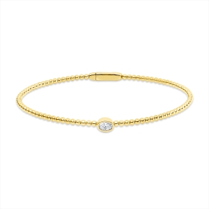 Solitaire Armreif Zarge 18kt Gelbgold mit 0,19ct Diamanten