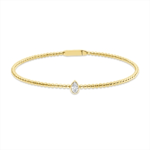 Solitaire Armreif Zarge 18kt Gelbgold mit 0,20ct Diamanten