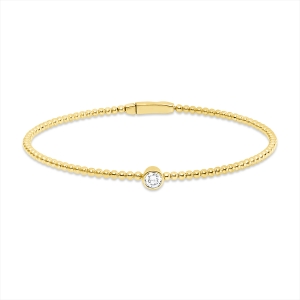 Solitaire Armreif Zarge 18kt Gelbgold mit 0,22ct Diamanten
